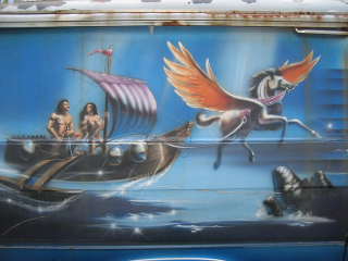 Illustration for article titled Freaking groovy airbrushed scifi and fantasy van art
